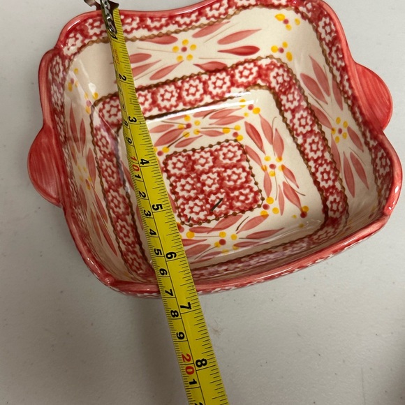 Temptations Old World Hand-Painted Floral Ceramic Bowl - Red and White - Picture 12 of 13